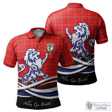 Burnett Tartan Polo Shirt with Alba Gu Brath Regal Lion Emblem