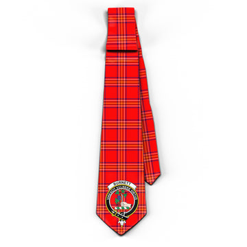 Burnett Modern Tartan Classic Necktie with Family Crest