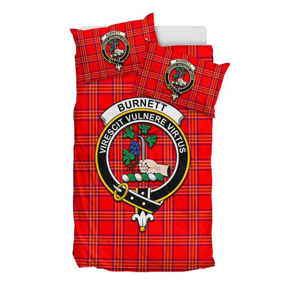 Burnett Tartan Bedding Set with Family Crest - Tartan Vibes Clothing