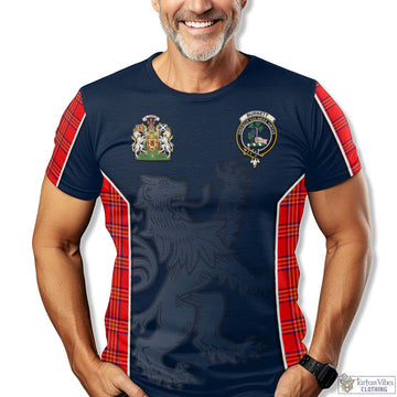 Burnett Modern Tartan T-Shirt with Family Crest and Lion Rampant Vibes Sport Style
