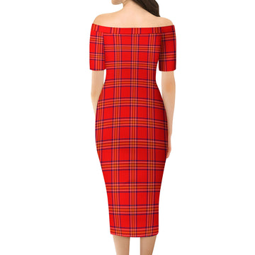 Burnett Tartan Off Shoulder Lady Dress