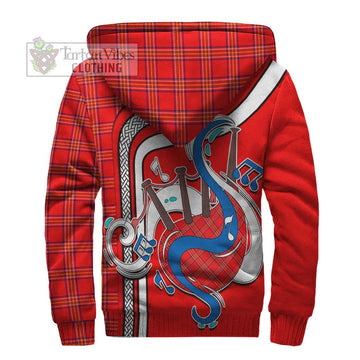 Burnett Tartan Sherpa Hoodie with Epic Bagpipe Style