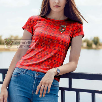 Burnett Tartan Cotton T-Shirt with Family Crest