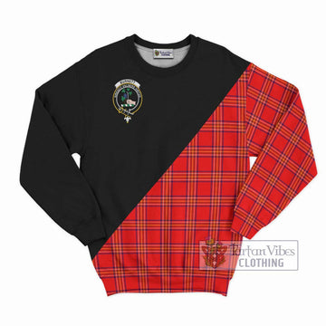 Burnett Tartan Sweatshirt with Family Crest and Military Logo Style