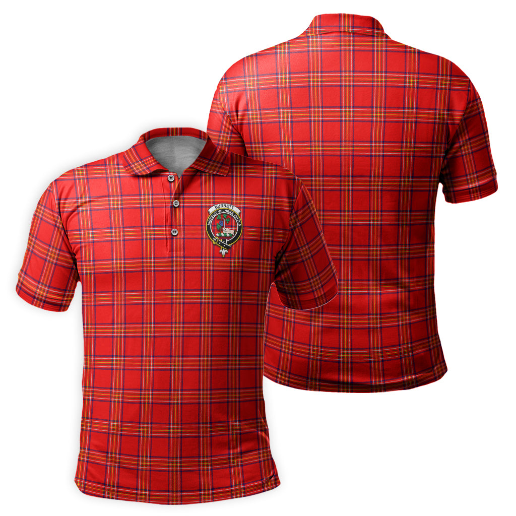 Burnett Modern Tartan Men's Polo Shirt with Family Crest
