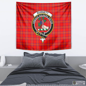 Burnett Tartan Tapestry Wall Hanging and Home Decor for Room with Family Crest