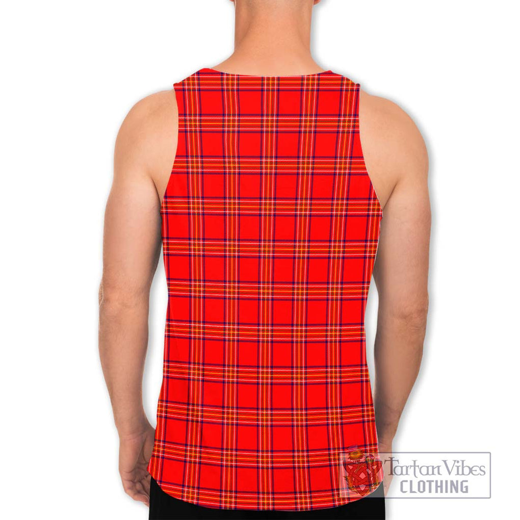 Burnett Modern Tartan Men's Tank Top with Family Crest DNA In Me Style - Tartanvibesclothing Shop