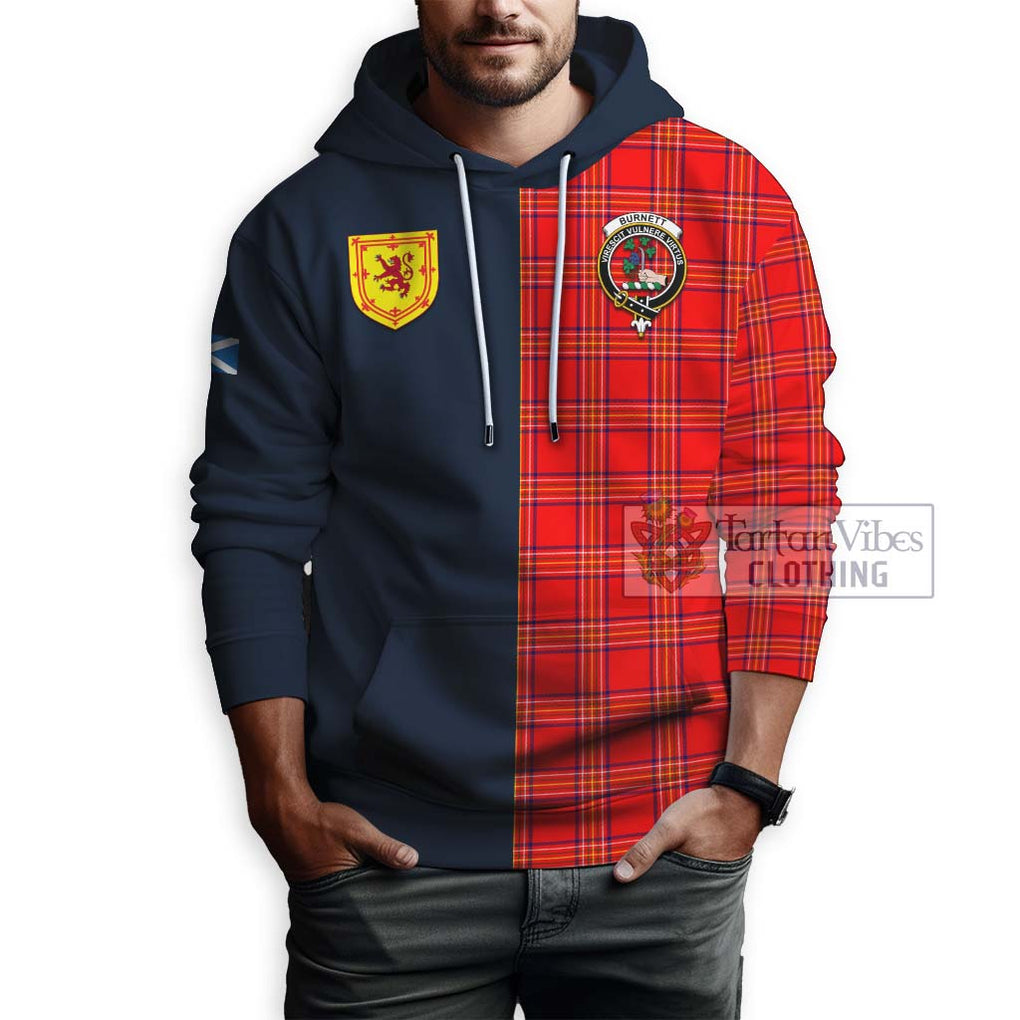 Tartan Vibes Clothing Burnett Modern Tartan Hoodie with Scottish Lion Royal Arm Half Style