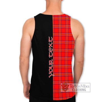 Burnett Tartan Men's Tank Top with Family Crest and Half Of Me Style