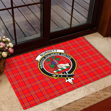 Burnett Tartan Rubber Doormat with Family Crest