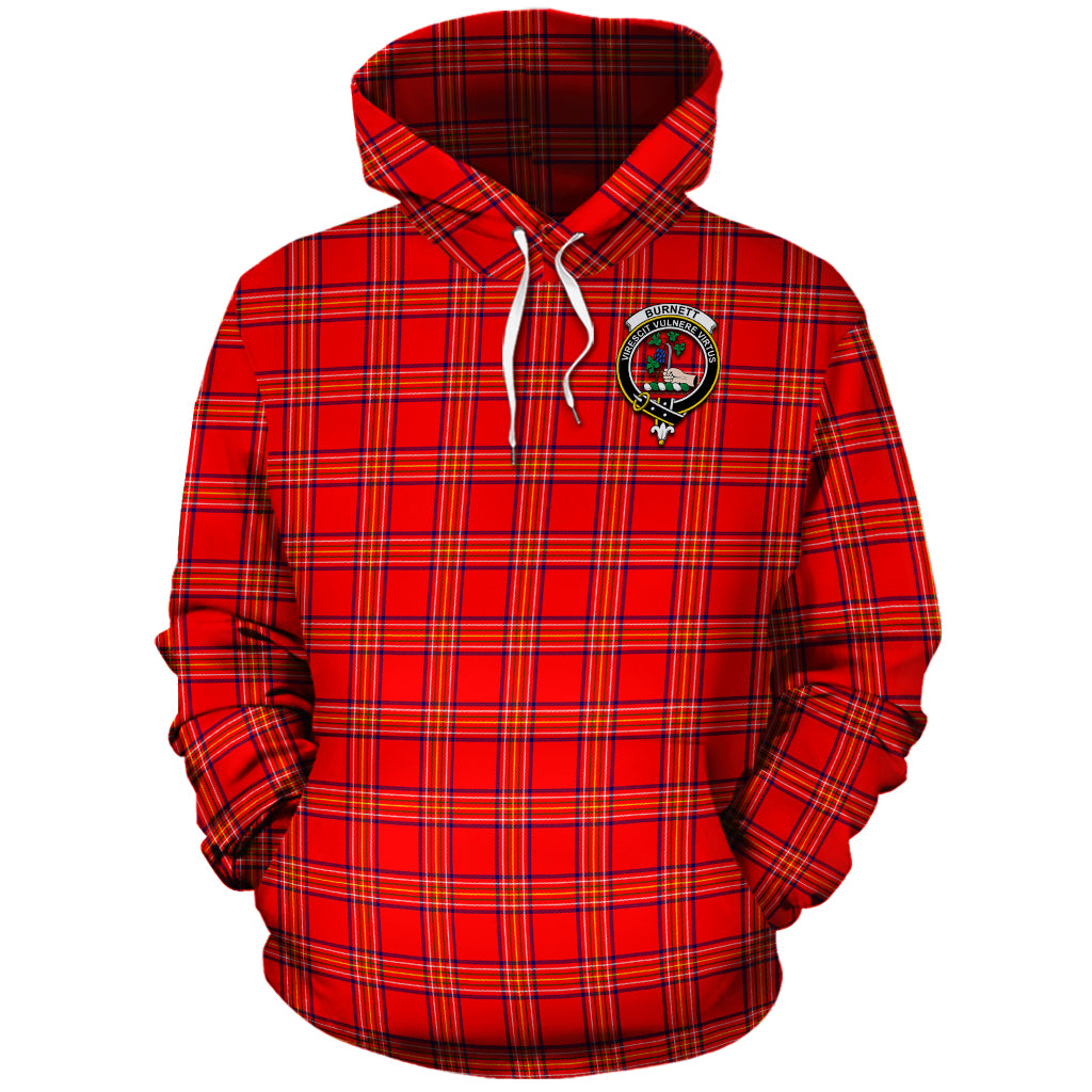 Burnett Modern Tartan Hoodie with Family Crest