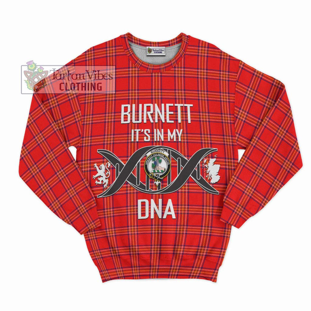 Burnett Modern Tartan Sweatshirt with Family Crest DNA In Me Style - Tartanvibesclothing Shop