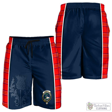 Burnett Tartan Men's Shorts with Family Crest and Scottish Thistle Vibes Sport Style