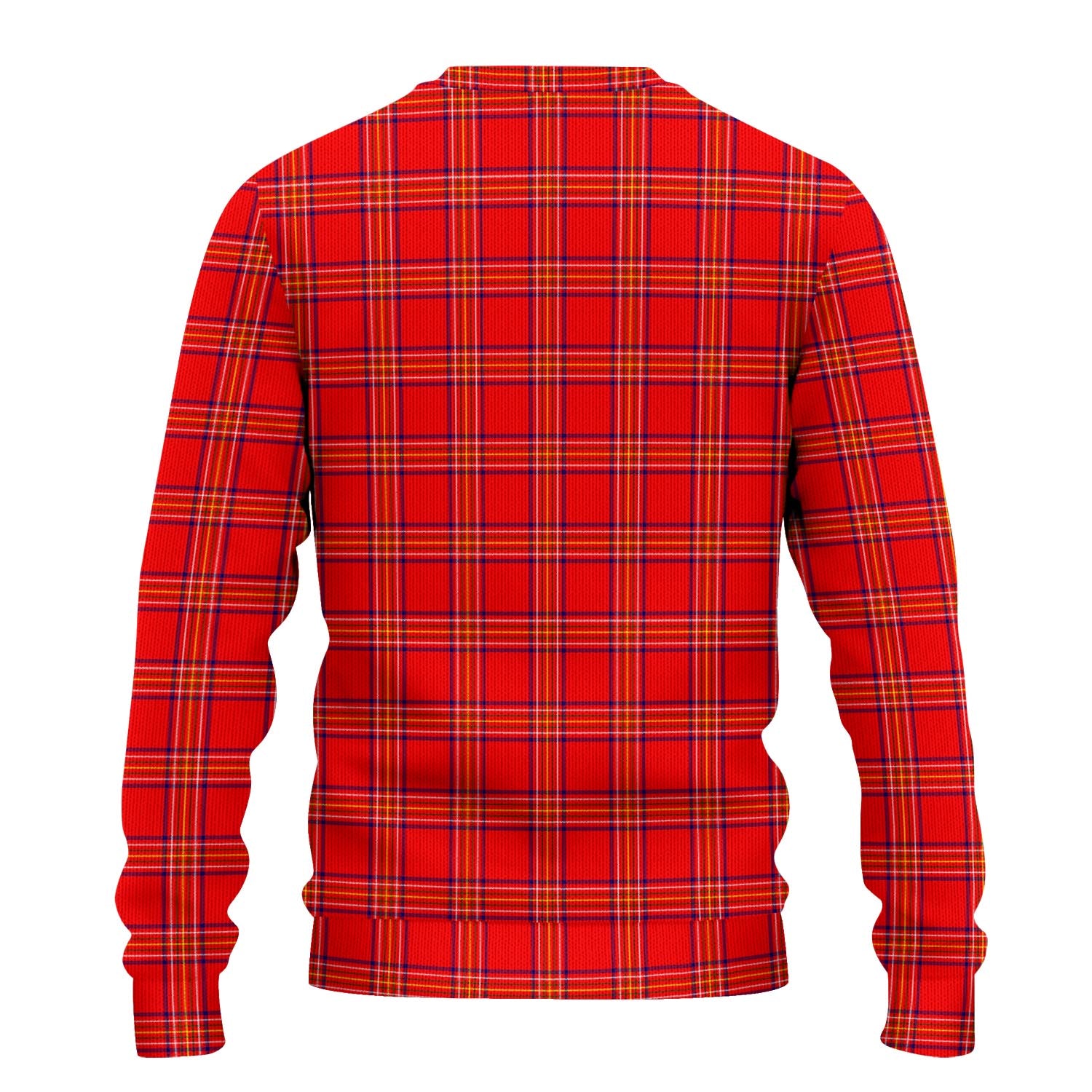Burnett Modern Tartan Knitted Sweater with Family Crest - Tartanvibesclothing