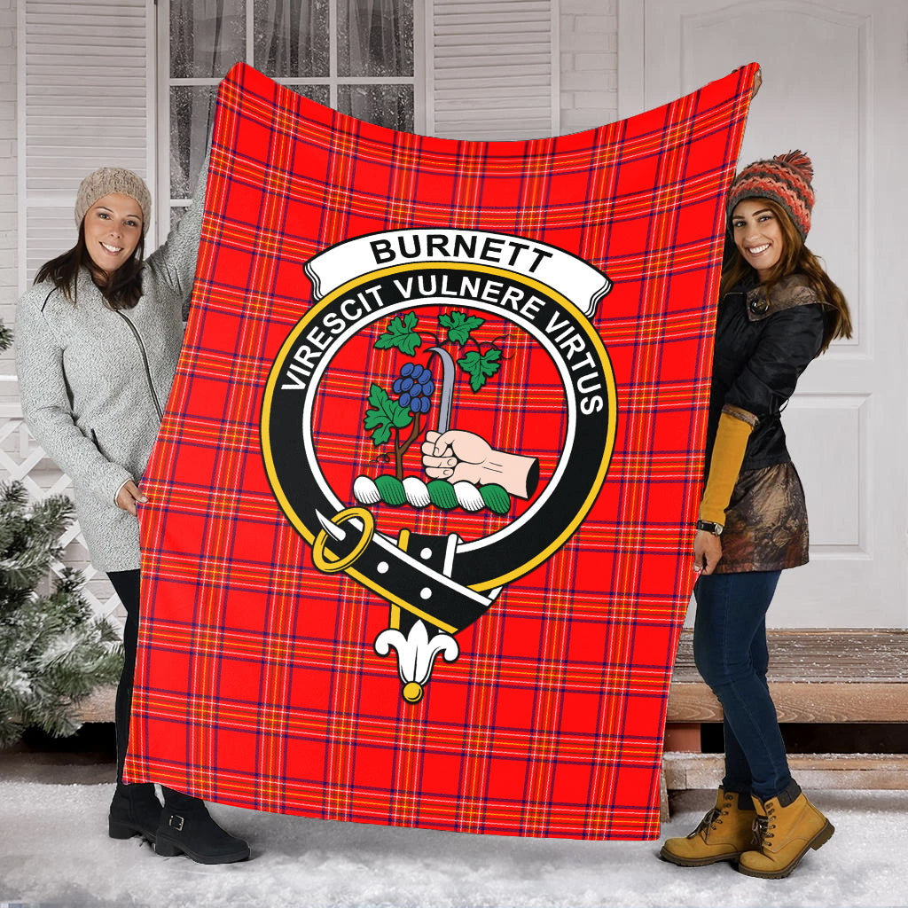 Burnett Modern Tartan Blanket with Family Crest - Tartan Vibes Clothing