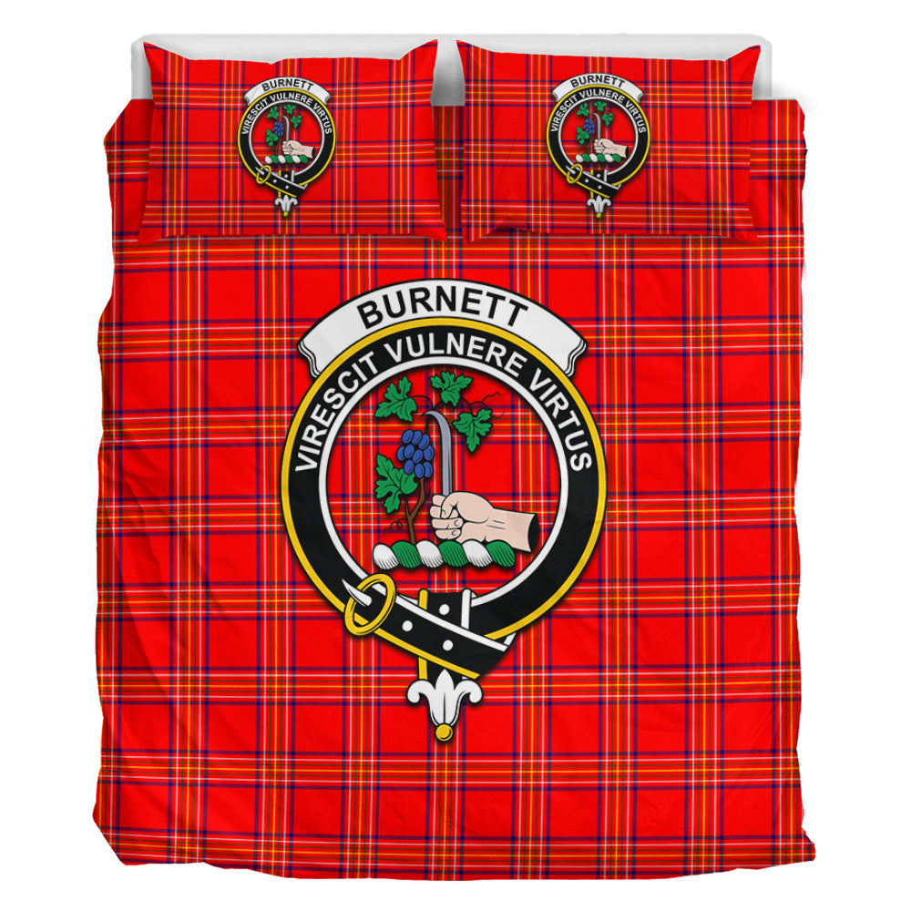 Burnett Tartan Bedding Set with Family Crest - Tartan Vibes Clothing