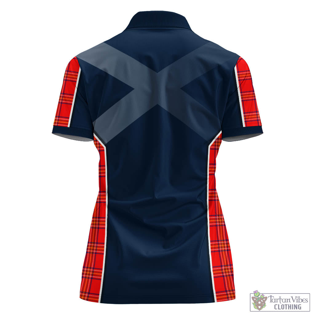 Tartan Vibes Clothing Burnett Modern Tartan Women's Polo Shirt with Family Crest and Scottish Thistle Vibes Sport Style