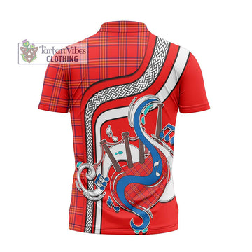 Burnett Tartan Zipper Polo Shirt with Epic Bagpipe Style