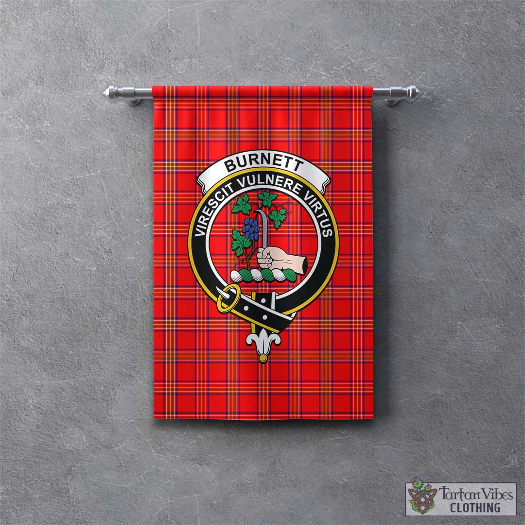 Tartan Vibes Clothing Burnett Modern Tartan Gonfalon, Tartan Banner with Family Crest