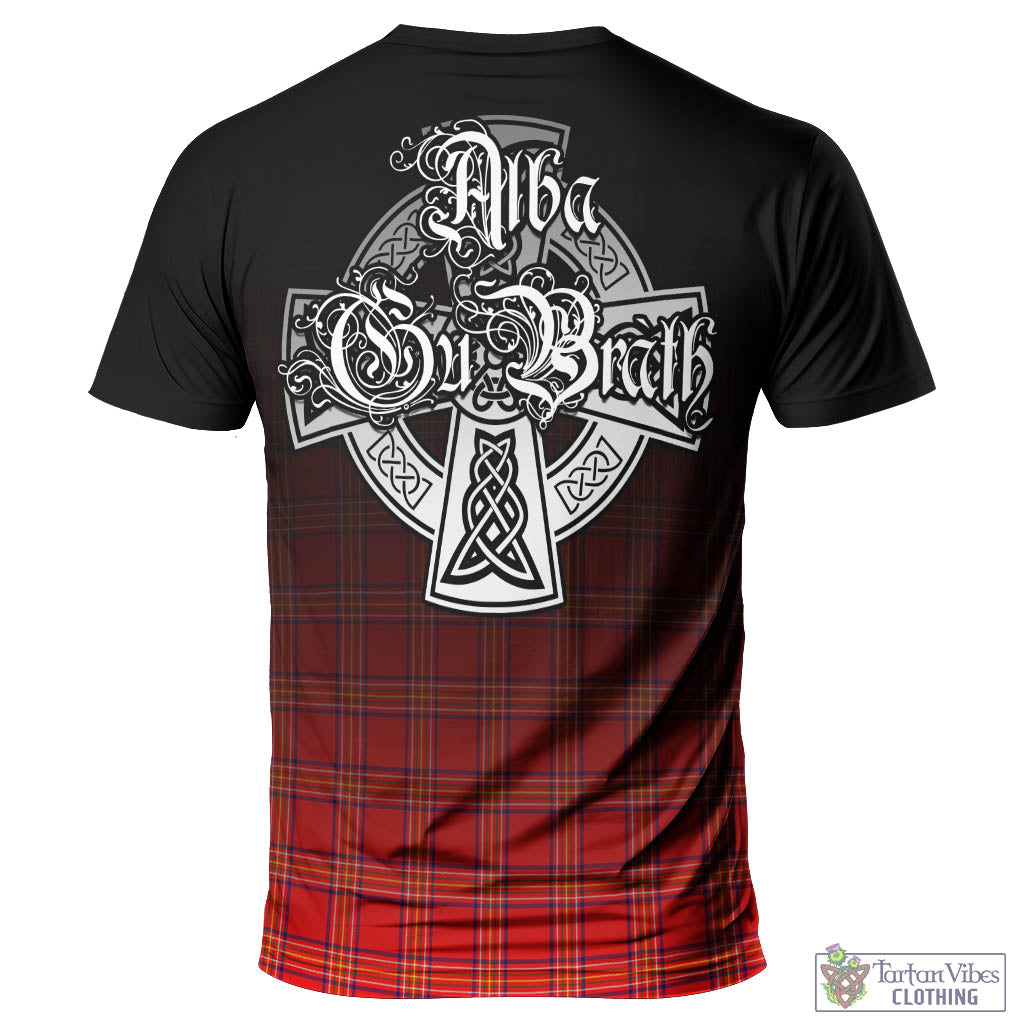 Tartan Vibes Clothing Burnett Modern Tartan T-Shirt Featuring Alba Gu Brath Family Crest Celtic Inspired