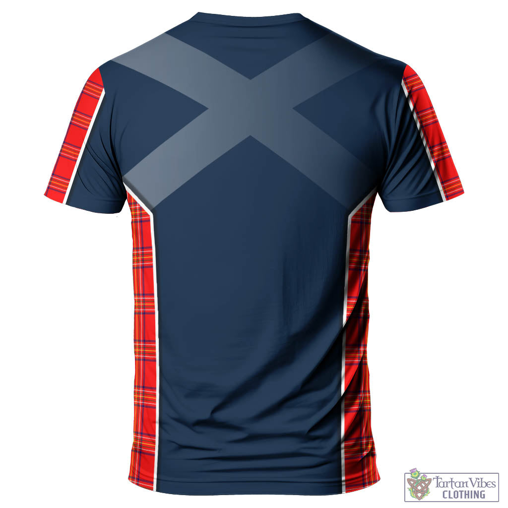 Tartan Vibes Clothing Burnett Modern Tartan T-Shirt with Family Crest and Lion Rampant Vibes Sport Style