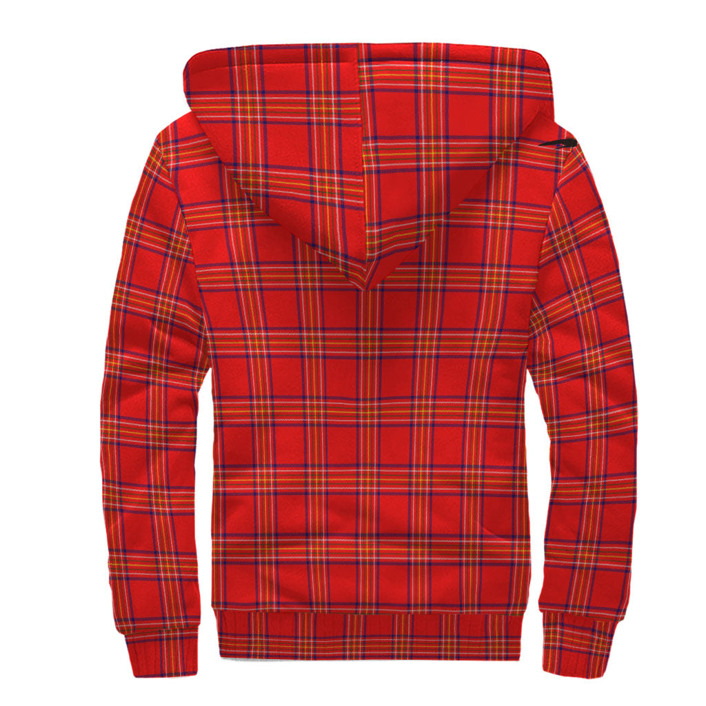 Burnett Modern Tartan Sherpa Hoodie with Family Crest