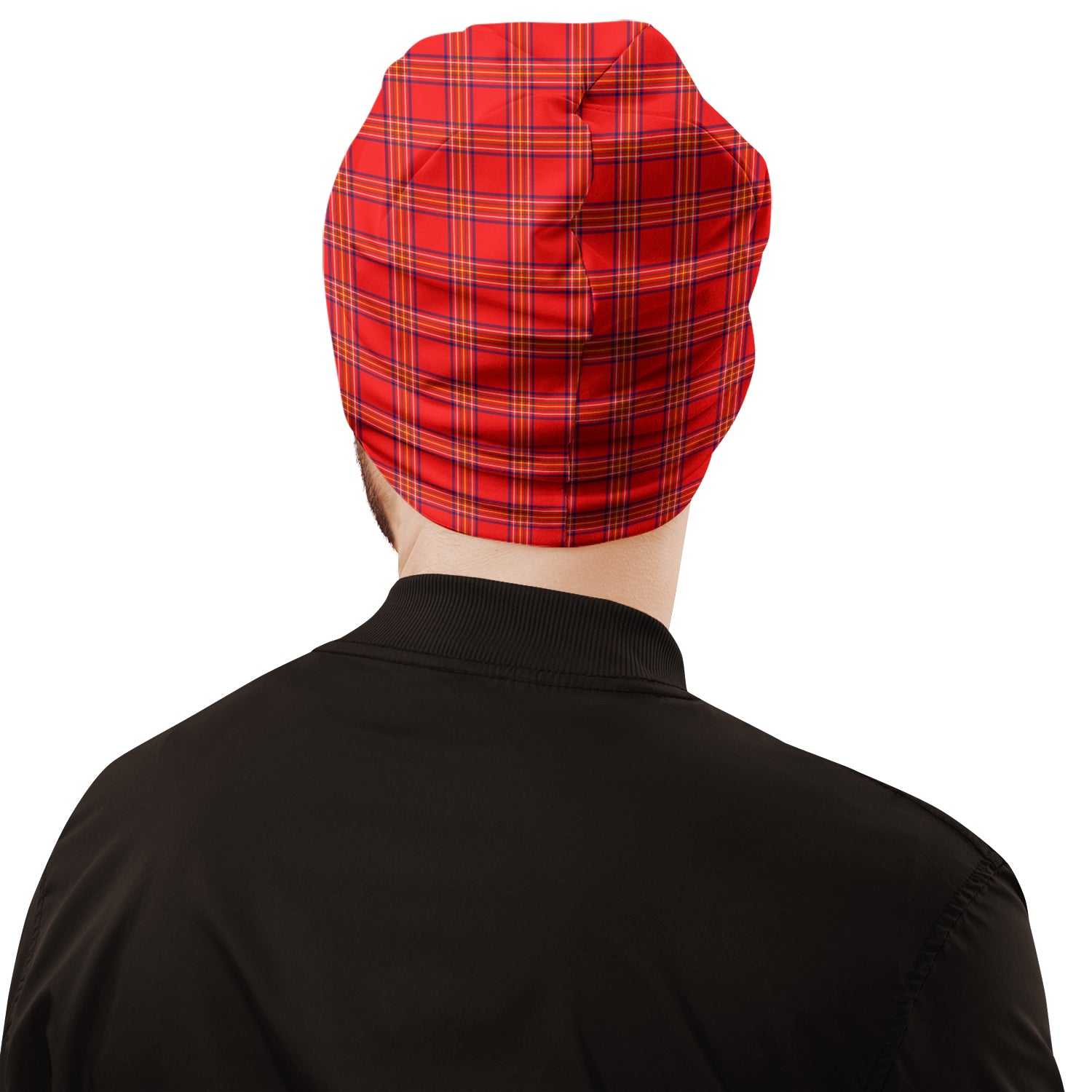 Burnett Modern Tartan Beanies Hat with Family Crest - Tartan Vibes Clothing