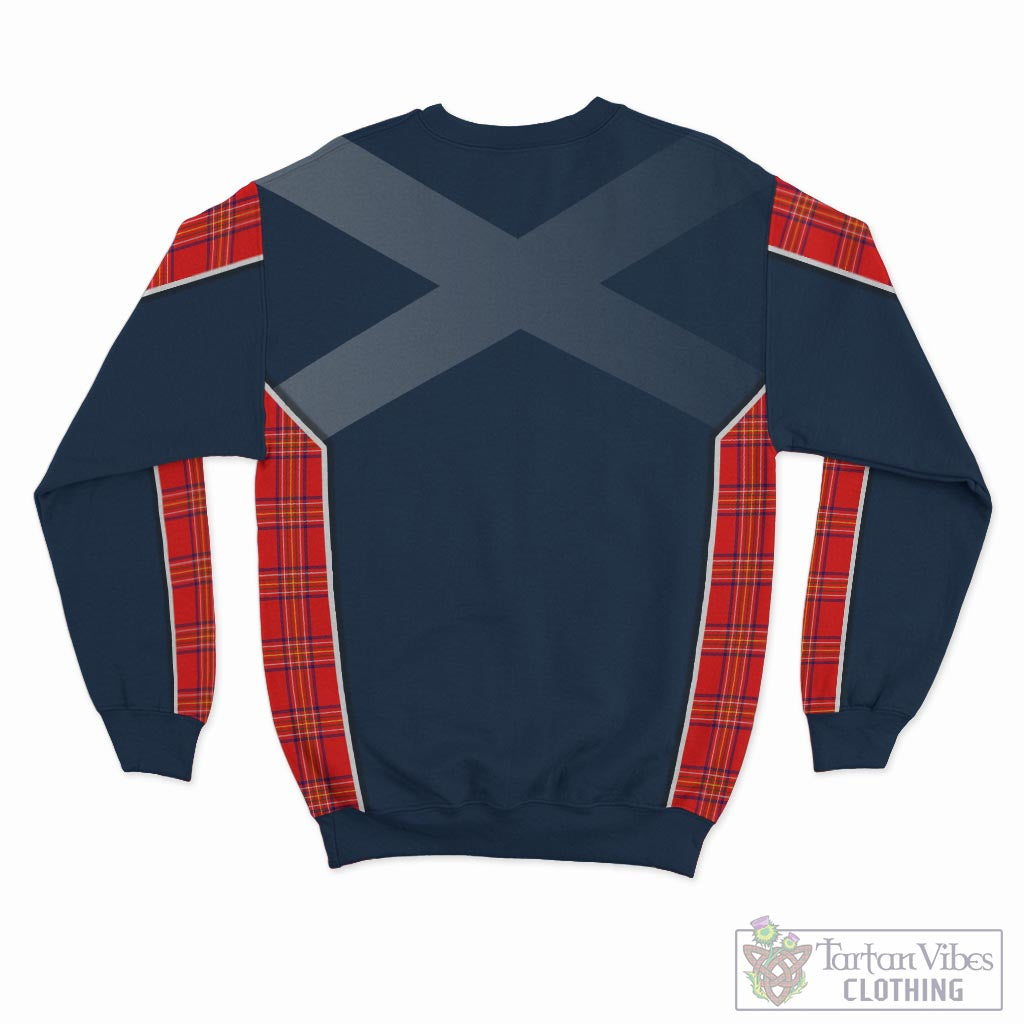 Tartan Vibes Clothing Burnett Modern Tartan Sweater with Family Crest and Lion Rampant Vibes Sport Style