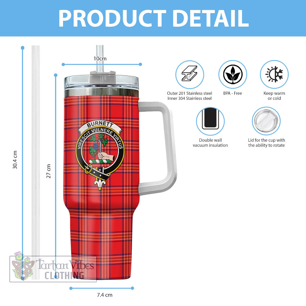 Tartan Vibes Clothing Burnett Modern Tartan and Family Crest Tumbler with Handle