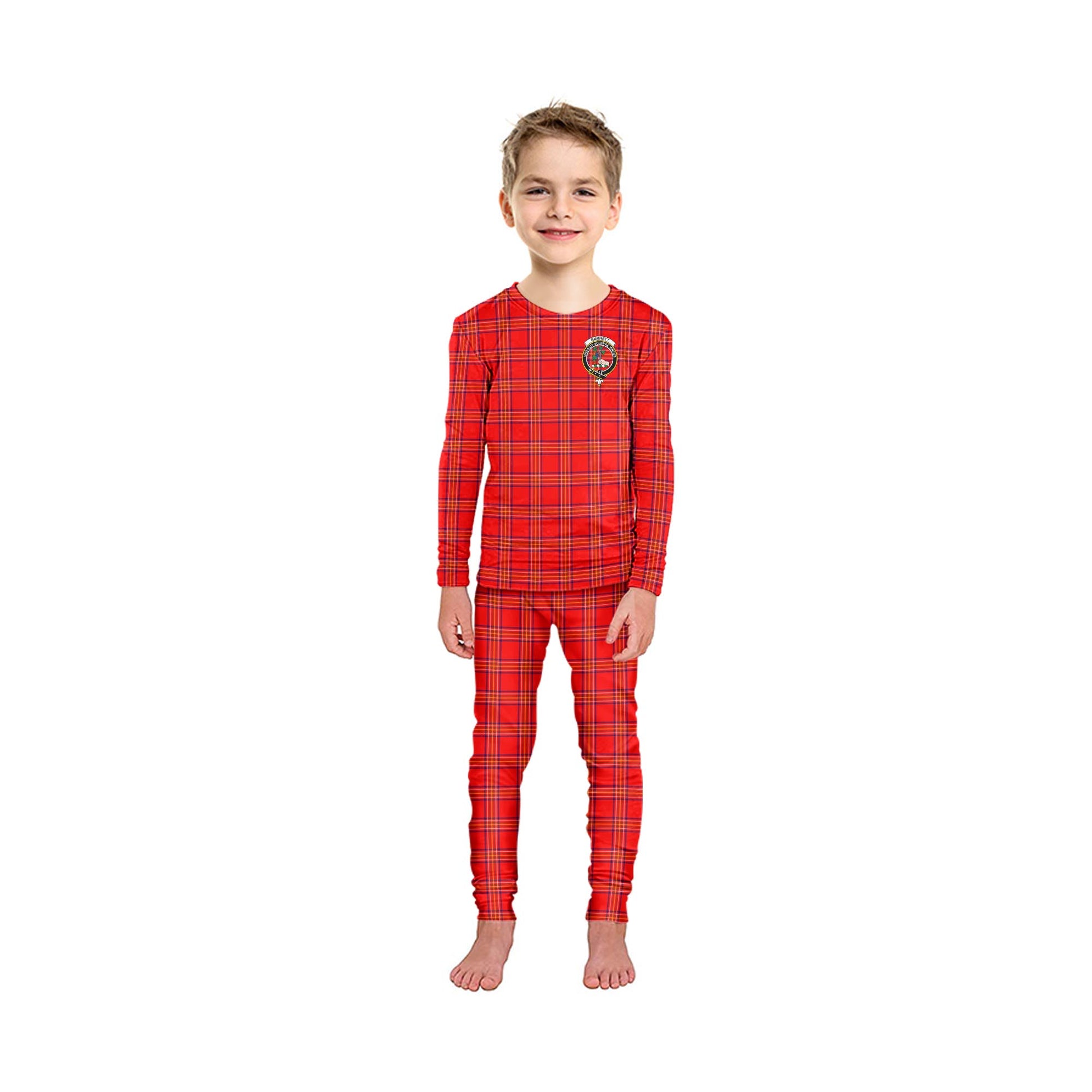 Burnett Modern Tartan Pajamas Family Set with Family Crest - Tartan Vibes Clothing