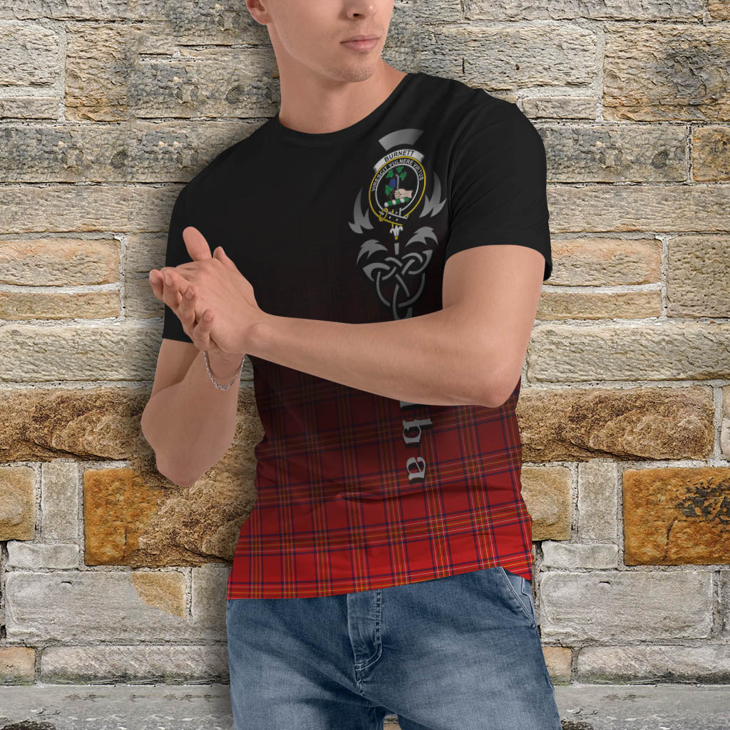 Tartan Vibes Clothing Burnett Modern Tartan T-Shirt Featuring Alba Gu Brath Family Crest Celtic Inspired
