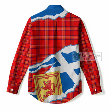 Burnett Scotland Football Tartan Women Casual Shirt We'll Be Coming