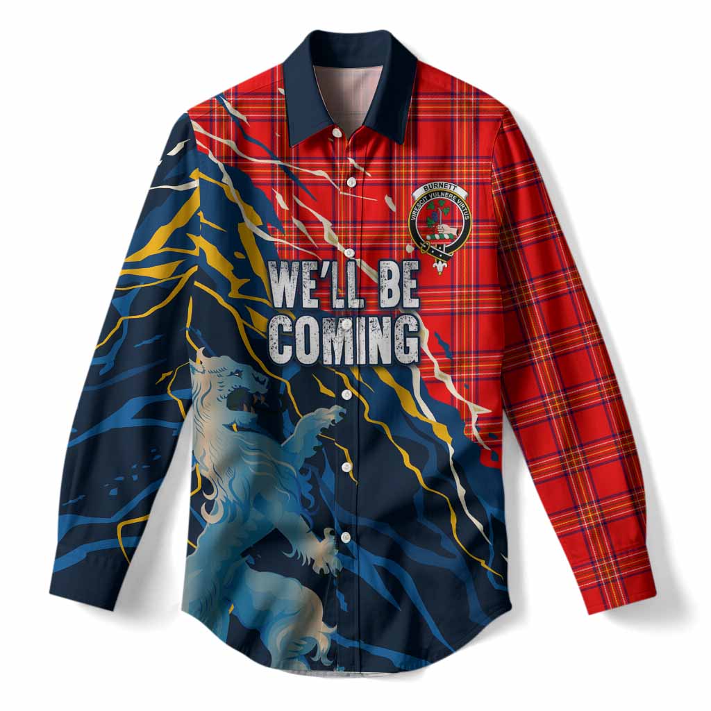 Burnett Scotland Tartan Women Casual Shirt WC2026 Football - We'll Be Coming