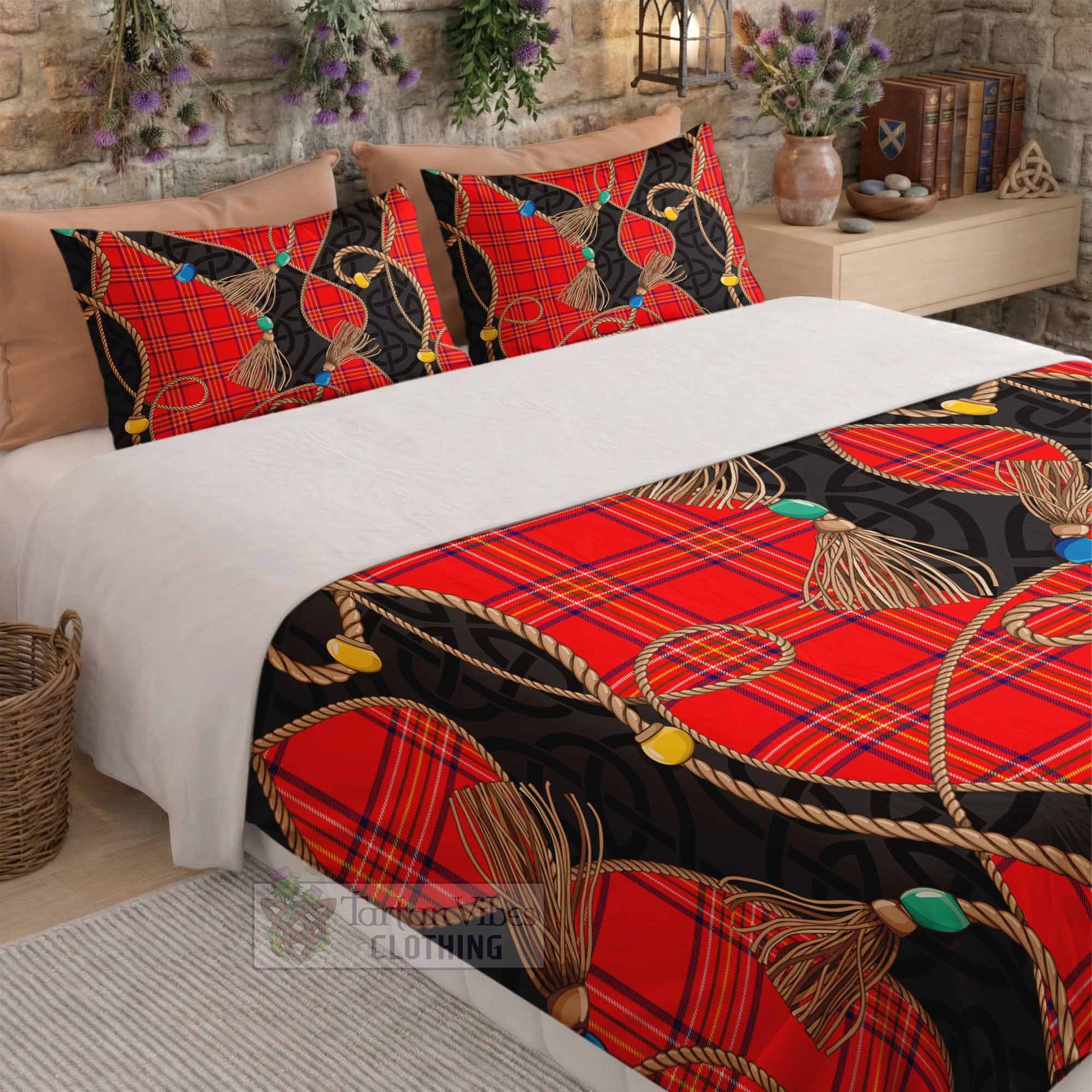 Burnett Scottish Tartan Twisted Ropes Stylized Bedding Set - Tartan Vibes Clothing