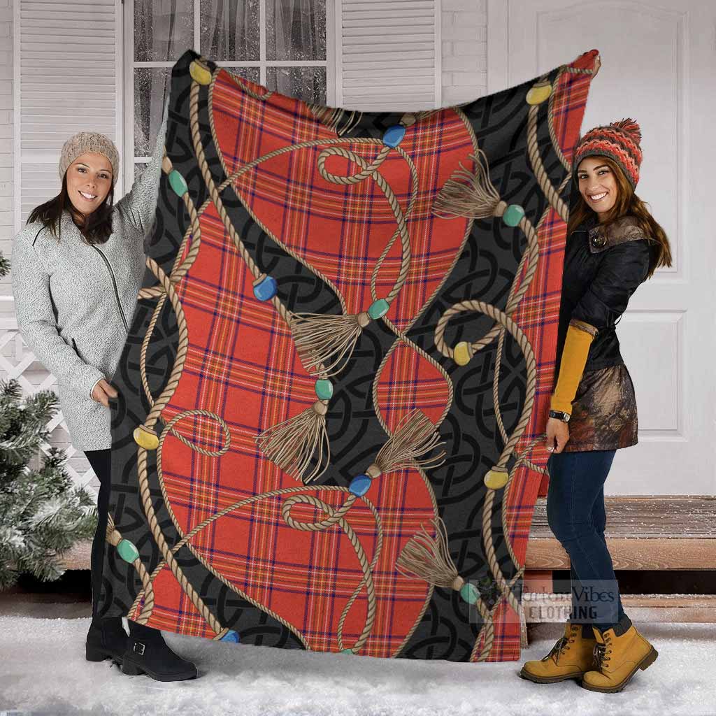Burnett Scottish Tartan Twisted Ropes Stylized Blanket - Tartan Vibes Clothing