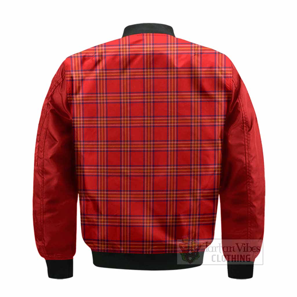 Burnett Tartan Accent Bomber Jacket with Family Crest