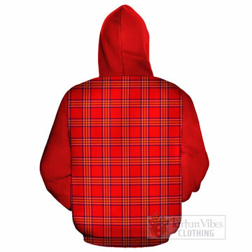 Burnett Tartan Accent Cotton Hoodie with Family Crest