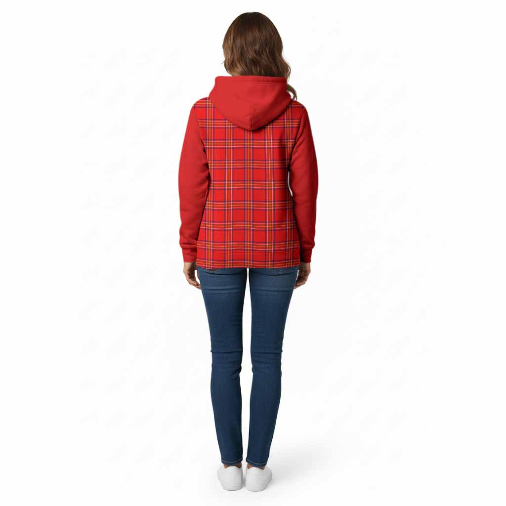 Burnett Tartan Accent Cotton Hoodie with Family Crest