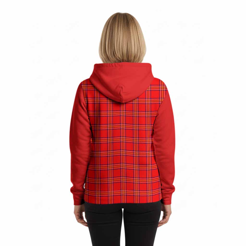 Burnett Tartan Accent Hoodie with Family Crest