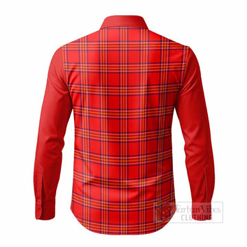 Burnett Tartan Accent Long Sleeve Button Shirts with Family Crest