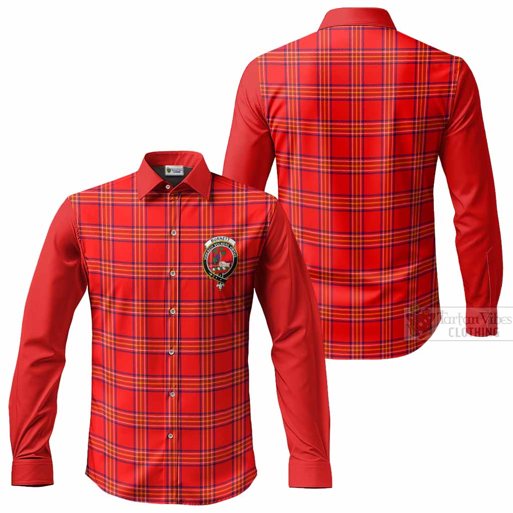Burnett Tartan Accent Long Sleeve Button Shirts with Family Crest