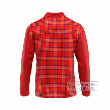 Burnett Tartan Accent Long Sleeve Polo Shirt with Family Crest