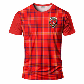 Burnett Tartan Accent T-Shirt with Family Crest