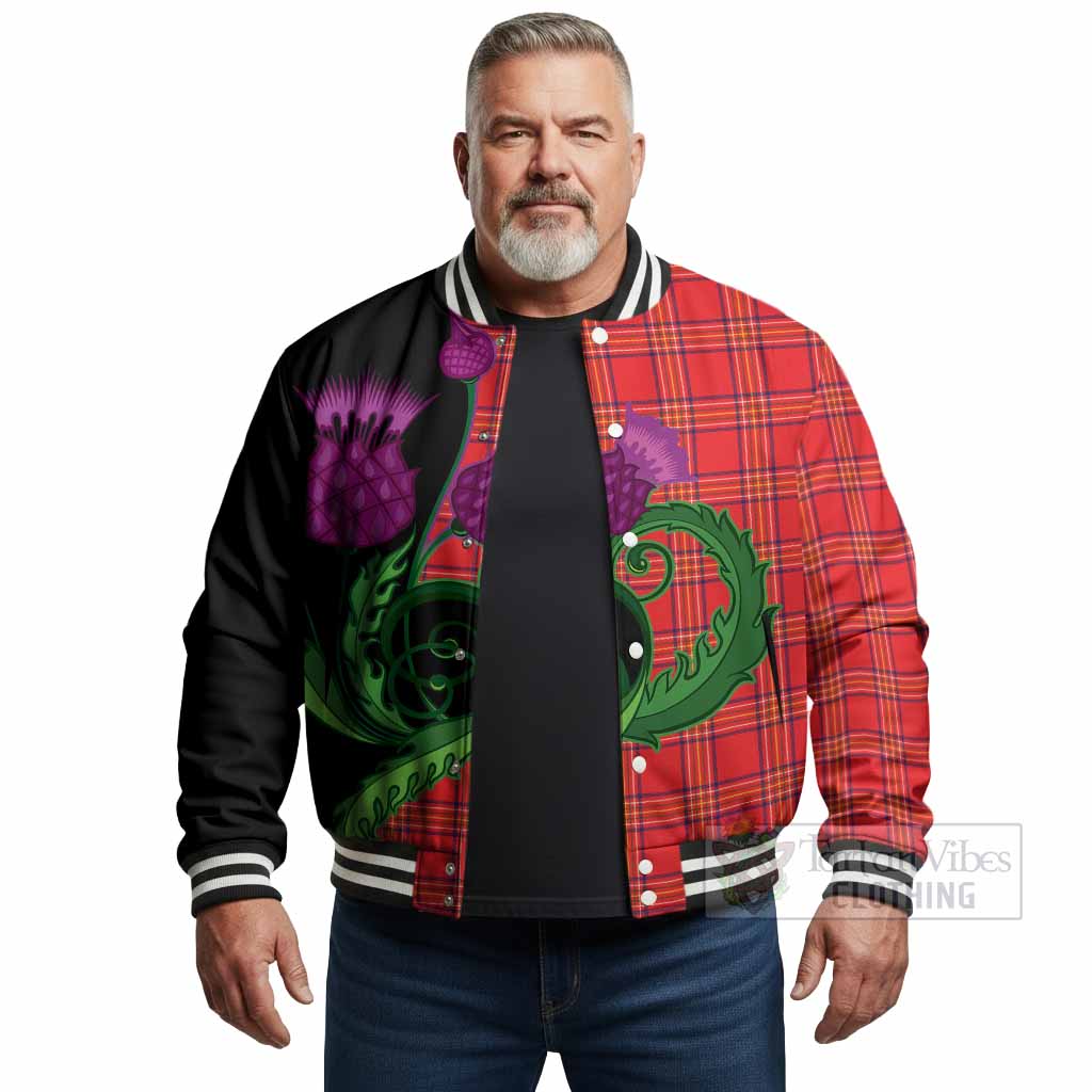 Burnett Tartan Baseball Jacket Traditional Scottish Thistle