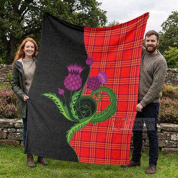 Burnett Tartan Blanket Traditional Scottish Thistle - Tartan Vibes Clothing