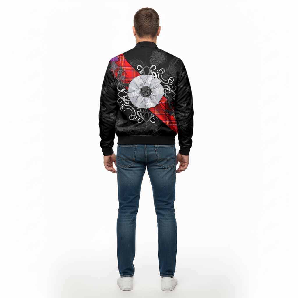Burnett Tartan Bomber Jacket Jacobite White Rose - Tartan Vibes Clothing