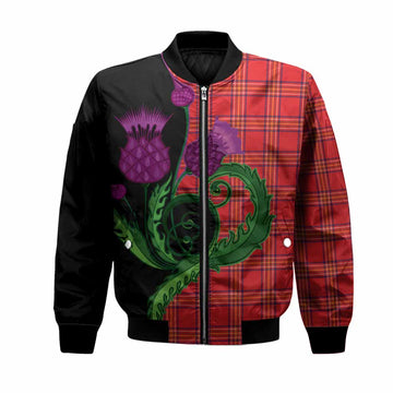 Burnett Tartan Bomber Jacket Traditional Scottish Thistle