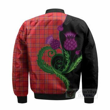 Burnett Tartan Bomber Jacket Traditional Scottish Thistle