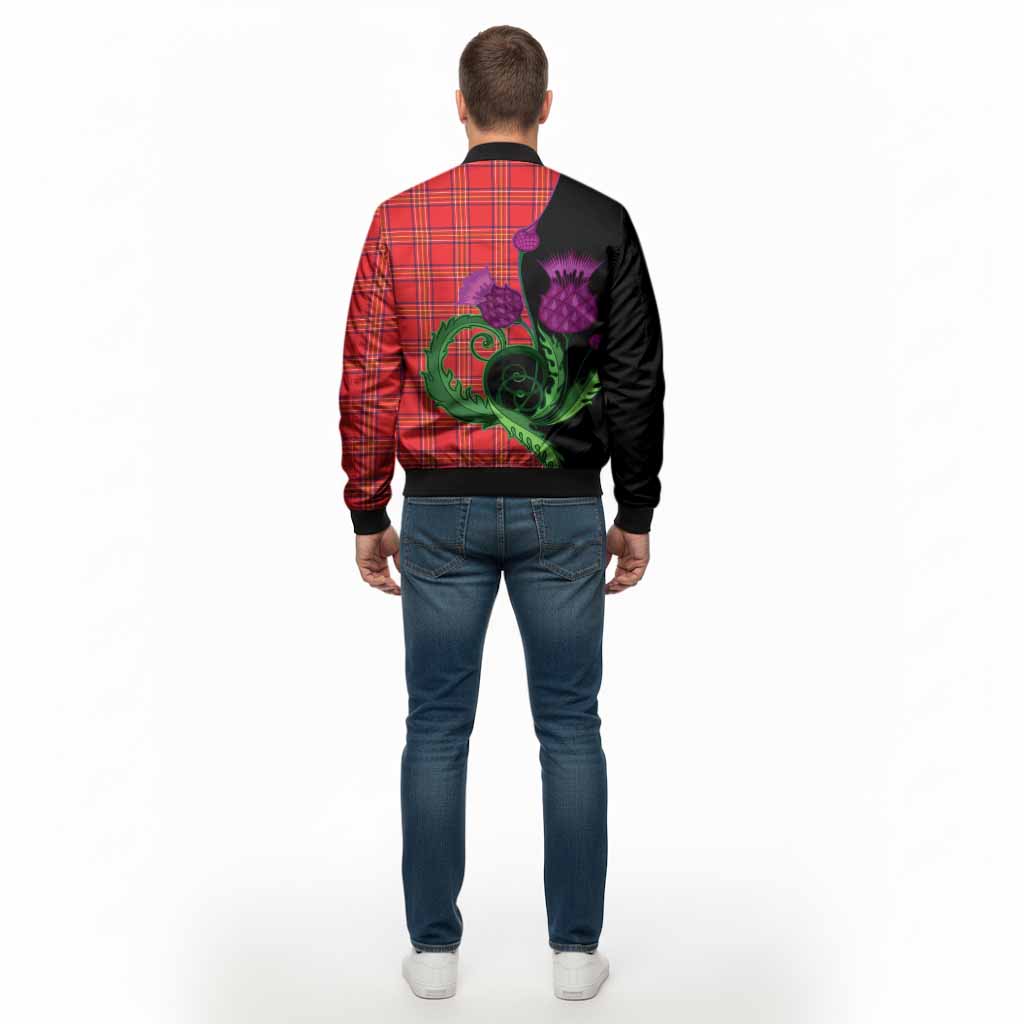 Burnett Tartan Bomber Jacket Traditional Scottish Thistle