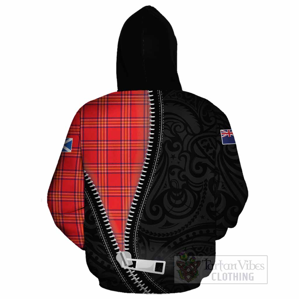 Burnett Tartan Cotton Hoodie New Zealand Pattern Unique Zipper Stylized